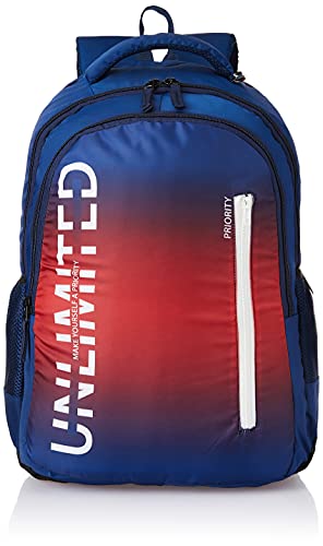 Priority Go Getters 007 Unlimited 32 litres Blue Polyester College Bag | Standard Backpack for Boys & Girls (25279), Large
