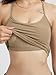ODODOS Women's Slim Racerback Cropped Tank - odSTRATUM Tech Sports Bra, Ultra Soft UPF 50+ Cami Top with Built-in Bra, Khaki Heather, Medium