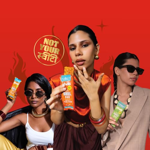 Image of PHAB Bhel Protein Bar - Assorted Protein bar with Pack of 3 Flavours | OG Bhel, Peri Peri, Podi Curry Leaf | Savoury Roasted Snack Bars | 10g Protein Each, <150 Cal, Gluten-Free, No Palm Oil | (Pack of 6x35g)