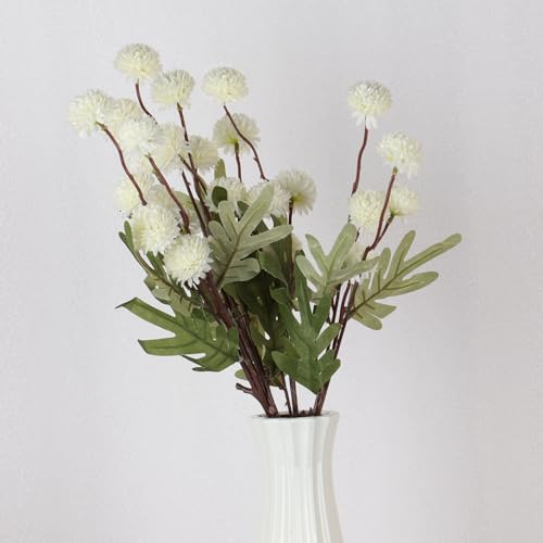 Crisantemo artificial blanco LGEGE para evitar flores marchitas en ramos de mesa 3
