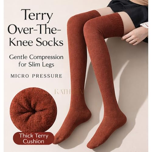 Image of Kaththai Wool Warm Thigh High Socks for Women | Soft & Breathable Knit Thermal Leg Warmers | Versatile Multi-Way Wear, Knee-Length | Winter & Fall Essential