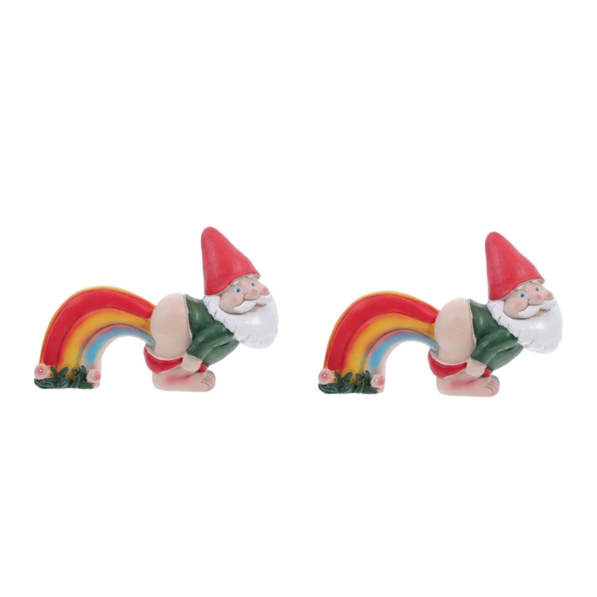 HANABASS 2 Sztuki Tęczowej Figurki Krasnala Z Pierdem Ozdoba Ogrodowa Krasnale Ogrodowe Halloween Figurki Ogrodowe Halloween Dekoracja Ogrodowa Ozdoby Ogrodowe Tęczowy Krasnal