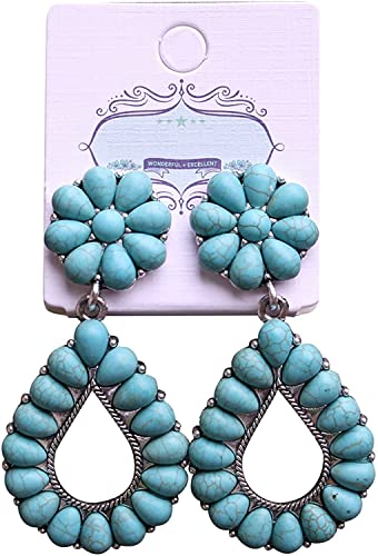 Turquoise Bohemian Small Delicate Metal Fashion Earring Teardrop Earrings Jewelry Gifts for Women3
