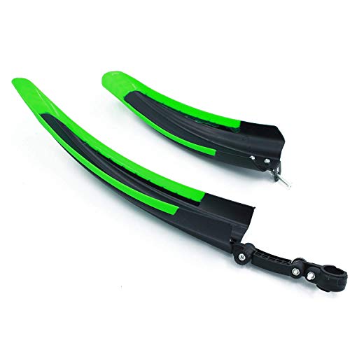 ColouredPeas Mountain Bicycle(Road Bike) Front/Rear Fender Streamline-Shaped Adjustable DIY Mudguard Tire Mud Guards (Green)