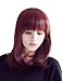 Produktbild Prettyland Braun mit Rot Schimmer Mittellange glatte Matte Natürliche Statikfreie Perücke Bob Pony Wig C395