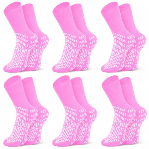 HCS Bariatric Hospital Socks with Grips for Women/Men, 360 Tread (6 Pairs)
