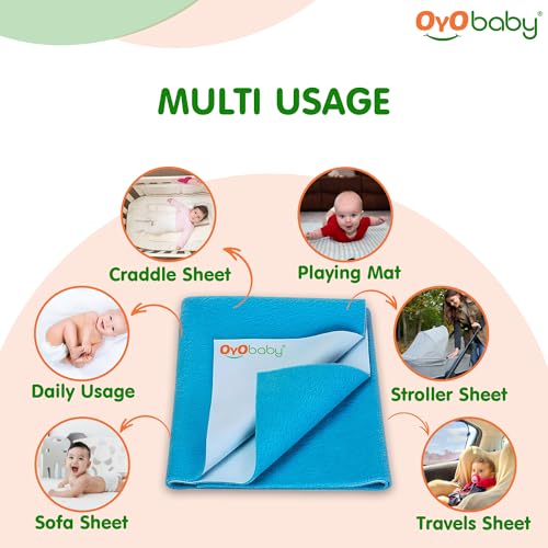 OYO BABY - Quickly Dry Super Soft Waterproof and Reusable Mat/Underpad/Absorbent Sheets/Mattress Protector (X-Large, OYO BABY Firoza) - Image 3 thumbnail