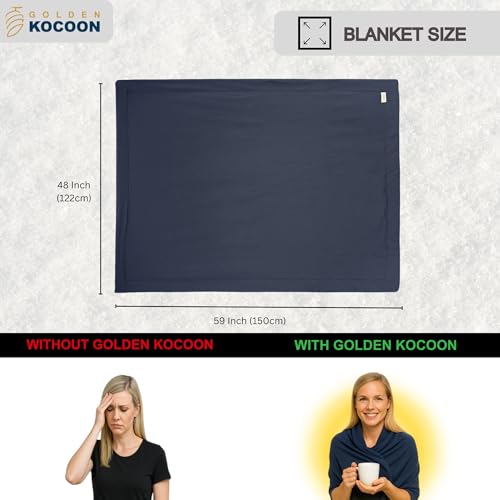 .E-M-F Blanket - Organic Cotton Crepe & Sherpa Blanket, with EcoMesh™ Fara-day Silver Liner - Size 48x59 inch (122cm x 150cm) - ideal for everyday 5 G, B T, Smart Meter & Wi Fi environments