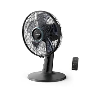 Rowenta Turbo Silence Extreme, Ventilatore da Tavolo Silenzioso a 2 Modalità e 5 Velocità, Motore Effitech per Risparmio Energetico, Oscillazione a 120°, VU2750F0 Nero