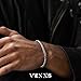 VEXXS Men's Bracelet Flut Cut, 18K Real Gold Plated Miami Cuban Link Bracelet for Men, Diamond Cut Durable No Color Fading Cuban Bracelet 6mm Men’s Gold Bracelet Street Wear Urban Fashion, 7-9 inches,