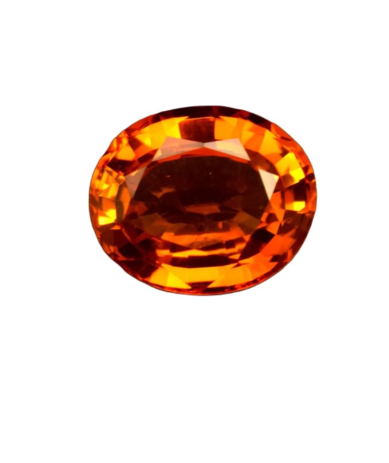 Saphir orange naturel ovale 12x10mm pour haute joaillerie créative