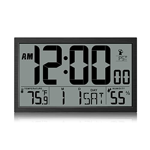 Bayga Atomic Clock, Easy To Read, Adjusts Time Automatically, High Precision Temperature Humidity Meter #TOP2