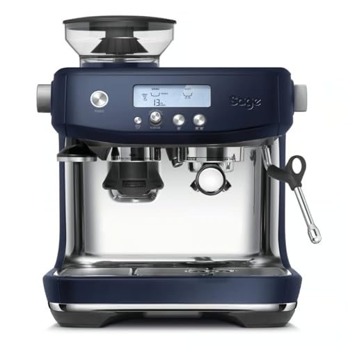 Sage - The Barista Pro - Kaffeemaschine mit manuellem Milchaufschäumer & integriertem Kegelmahlwerk - 30 Mahlgradeinstellungen, 1650 Watt - Inkl. Milchkännchen und Tamper - Zwetschgenblau