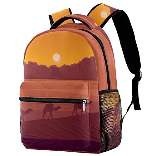 Sac à dos campus ergonomique avec porte-bouteille imprimé désert
