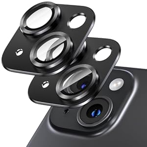 2 stuks cameralensbeschermer voor iPhone 13/13 Mini, 9H gehard glas, luchtvaart aluminium plaathoes, nachtcirkel, HD-helderheid, hoesvriendelijk, eenvoudige installatie - zwart