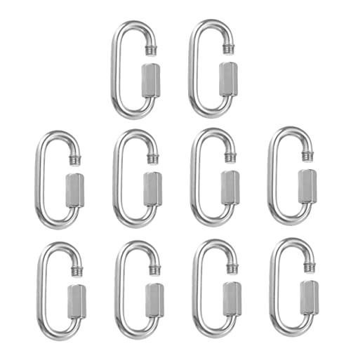 TOKIDNY 10pezzi Inossidabile Moschettone Avvitabile Per Escursionismo e Resistente e