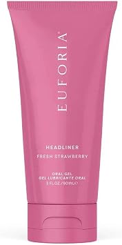 Pure Romance-Great Head- Oral Gel Pink Strawberry- Relax Throat, Curb Gag Reflex, 3 fl oz / 90ml 1 Pack