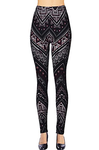 VIV Collection Regular Size Printed Brushed Ultra Soft Leggings (Shadowed Daggers) - //coolthings.us