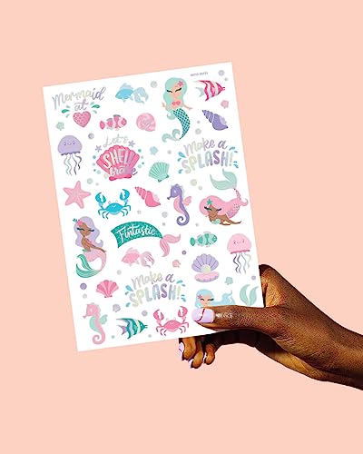 Xo, Fetti Under The Sea Mermaid Temporary Tattoos - 56 Glitter Styles | Birthday Party Supplies, Sea Creatures Favors, Ocean Animal, Underwater Arts And Crafts #TOP1