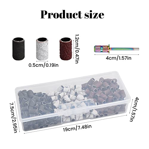 Vesaneae 300 Pezzi Anello di Sabbia per Unghie,80#...