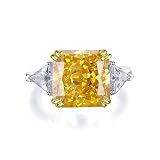 Generic Yellow Diamond Ring | 6 Carat Princess Cut Yellow Diamond Ring for Women | Solid 925 Silver Non Tarnish Yellow Canary Created Diamond Ring (6)