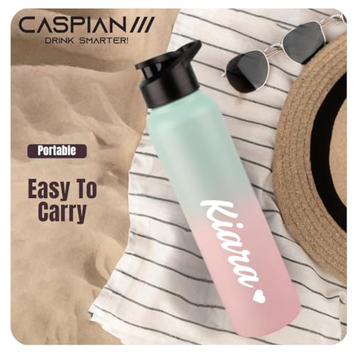 Image of CASPIAN / / / Hike Stainless Steel Customize Sipper Water Bottle (CUS-Cotton Candy 1 Litre, Set of 1)| Leak Proof Thunder for Fridge Home Office Travel School Kids Boys Girls Adults Sports Gym Yoga