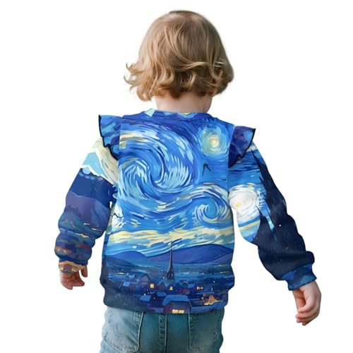 Toddler Girls Pullover Sweatshirt Kids Crewneck Cute Ruffle Long Sleeve Oversized Sweatshirt Fall Winter Casual Top2