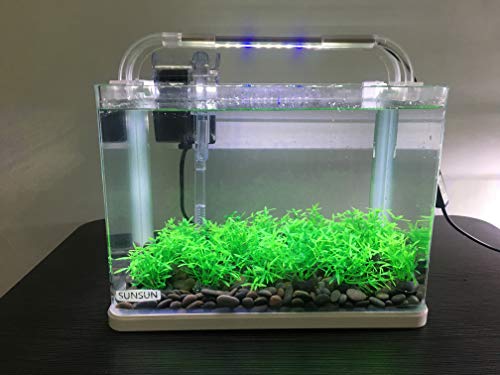 Image of Aquarium Plant Fish Tank Decoration 20 Pieces Small /1 inch Tall Plastic Artificial Plant Goldfish Hidden Mini Grass Set (Green-A)