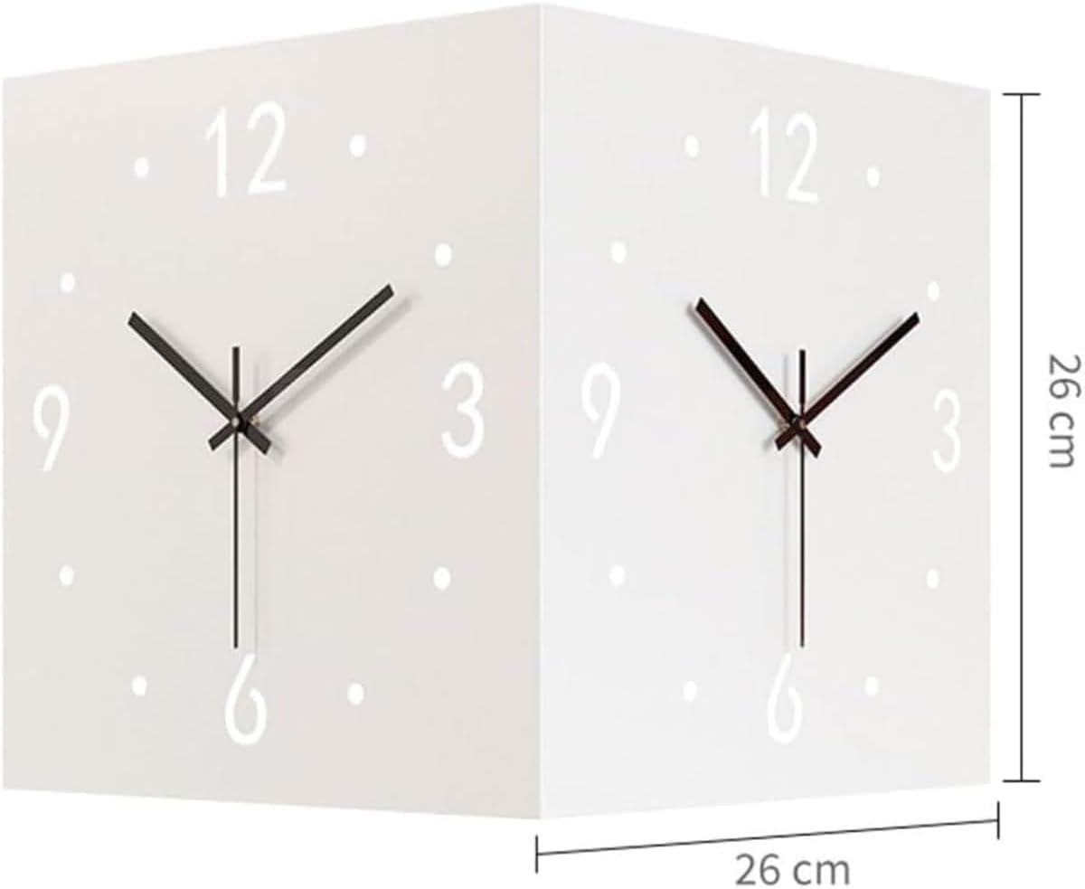 REENEW 掛け時計 壁時計 リビングLED掛け時計 両面コーナー掛け時計