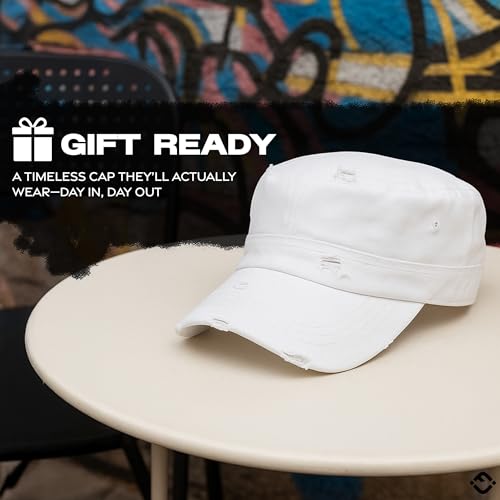 Image of Funky Junque Newsboy Hat for Women - Distressed Cadet Cap, Army Military Style Vintage Baseball Hat