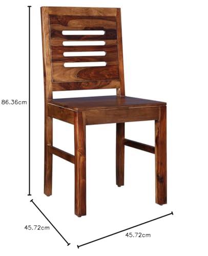 Image of Wooden Dining Chairs Only | Wooden Dinning Chairs | Dining Room Furniture with Cushions | Dining Chair Set of 2 | Study Chair with Cushion for Dining in Teak