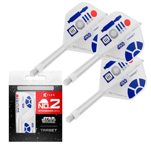 Target Darts Star Wars R2-D2 K Flex Ailettes et Tiges de Fléchettes Intégrées | R-D2 Lot de 3 K-Flex, N° 2 | Disney K-Flex Accessoires, Intermédiaire (26mm)