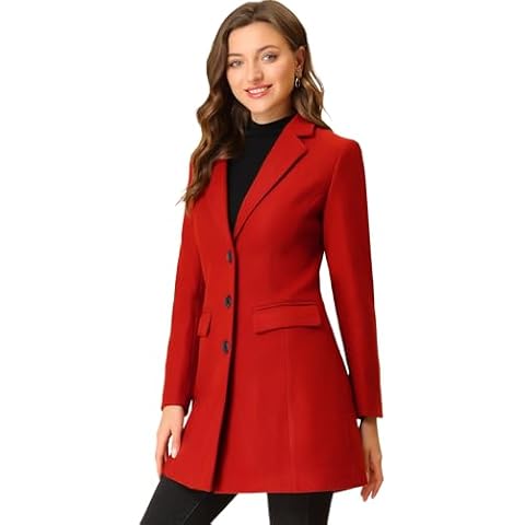 Allegra K Women's Notched Lapel Winter Coat Cover