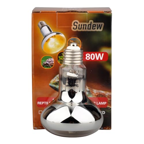 Sundew Mercury Vapor UVB Reptile Lamp 80W, 120V E26 – Coated Glass Soft-Beam UVB (Coated)