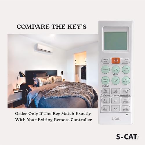 Image of S-CAT Compatible with LG AC Remote Control Model AKB73975614 AKB73975615 (No Backlight) Suitable for 1 1.5 2 Ton Split & Window AC (Model 36 H)