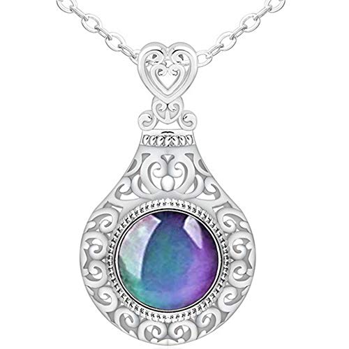 Jude Jewelers Round Shape Color Changing Mood Indicator Statement Party Pendant Necklace3