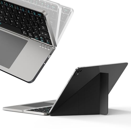 ND NAIDUN Foldable Keyboard with Touchpad,Small Size and Easy to Carry,3-Device Switching,Portable Wireless Keyboard for Laptop, Tablet & Phone,Silent Keys, Multi-System Compatible