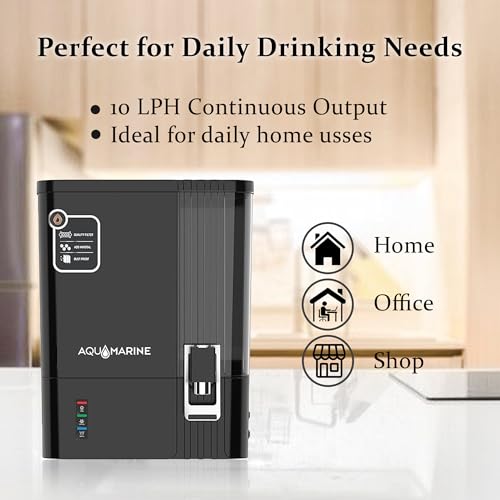 Image of Aqua Marine 4 in 1 Copper + minerals RO Water Purifier for home with 10 Stage Purification Filtration, UV, UF, TDS Adjuster and 10 Liter Large Storage Tank, Suitable for all type of water supply