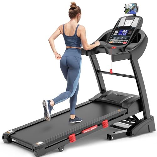 Image of 10MPH Folding Treadmill w / 15% Auto Incline, 300lb Capacity, Treadmill for Home Portable Foldable Exercise Equipment Running Walking Machine, APP Control, 64 Programs, HiFi Bluetooth Speakers