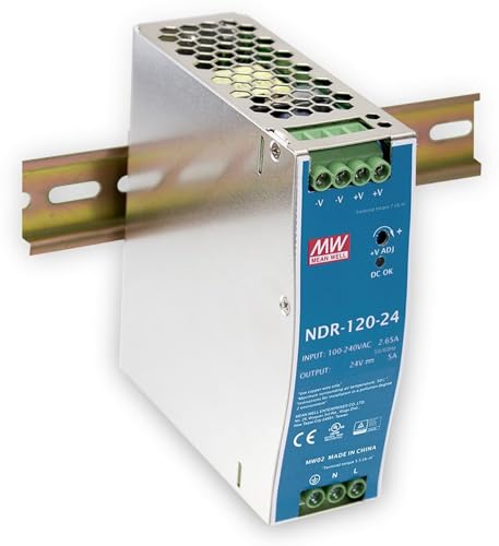 Alimentation Rail DIN Mean Well NDR-120-24 transformateur 24V 120W utile
