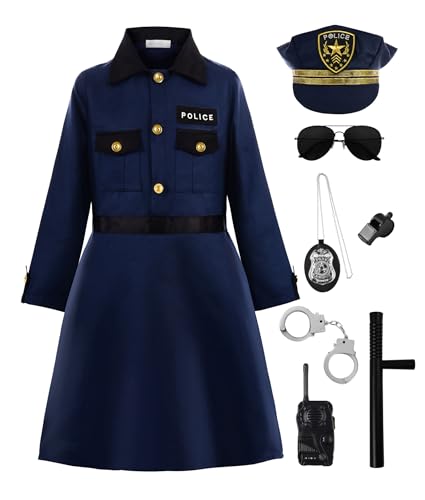 Disfraz Completo de Policía para Niñas ReliBeauty miniatura 1