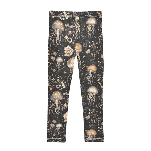 Jellyfish Flower Girls Leggings Soft Stretch Workout Yoga Dance Pants for Kids Casual Tights2