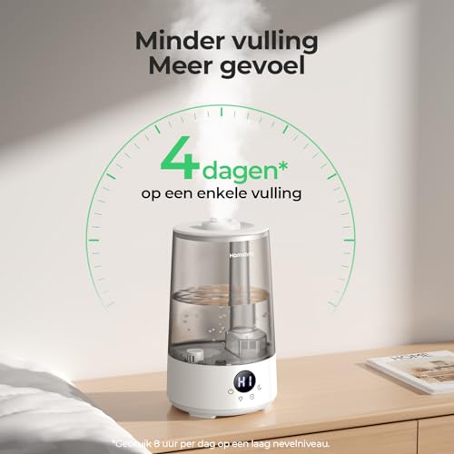 Homvana Luchtbevochtiger voor slaapkamer, 3.6Liter Cool Mist Top-Fill, 23dB Stille Werking(SilentSpray Tech), Aromadiffuser voor Babykamer, 34uur looptijd, Auto-Diffuser, 7Colors nachtlampje, BPA Free - Afbeelding 5
