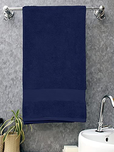 Image of Bombay Dyeing Super Ultrx Zero Twist Plain Dyed 650 GSM Cotton Bath Towel - Ultrx (Navy)