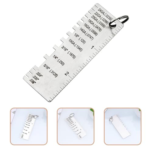 Alipis 9pcs herramienta de calibre de grosor de metal para medición de soldadura, calibradores precisos para hojas de metal miniatura 3