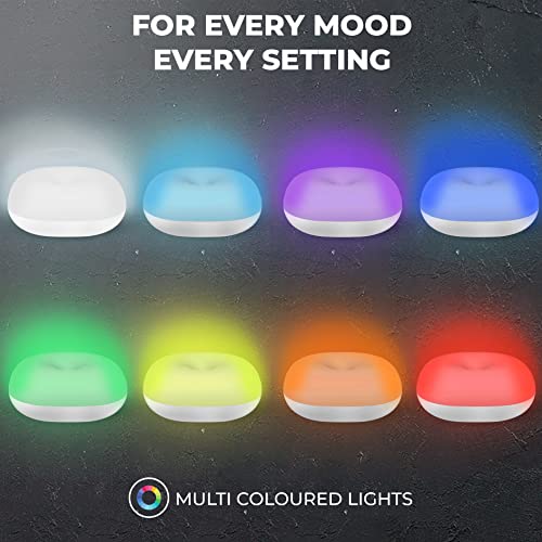 I Gear Senseled Rechargeable Hand Gesture Table Lamp With Eye Protection, 7 Colours (Red/Green/Orange/Daylight/Blue/Pink/Yellow) For Home Ambience Lighting & Motion Sensor Desk Lamp, Pack Of 1, White #TOP6
