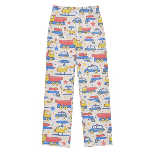 ZZXXB Trailer Airplane Boys Long Pants Soft Trousers Elastic Waist Kids Lounge Bottoms with Pockets S-XL