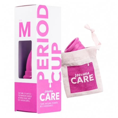Loovara Menstrual Cup Size M Made of 100% Natural Rubber - Made in Germany - Vegan, Silicone-Free, Bleach-Free, lifespan up to 10 Years.