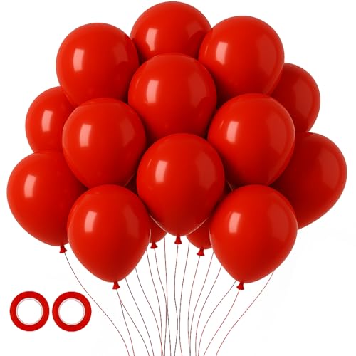 Image of Voircoloria 105pcs Ruby Balloons 12inch Party Latex Balloons for Boys Girls Birthday Baby Shower Gender Reveal Wedding Sunflower Party Decorations