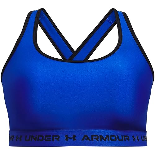 Under Armour Womens Crossback Mid Impact Sports Bra, (400) Team Royal / / White, 1X